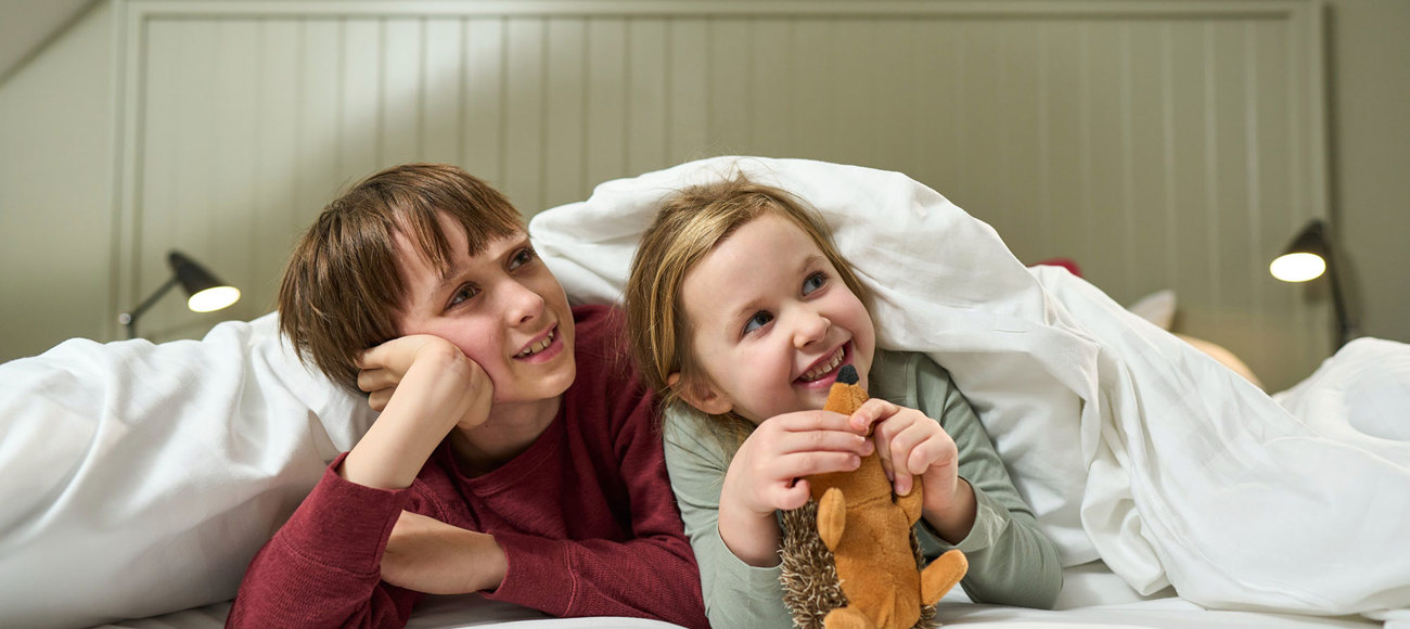 Kids in self-catering cottage